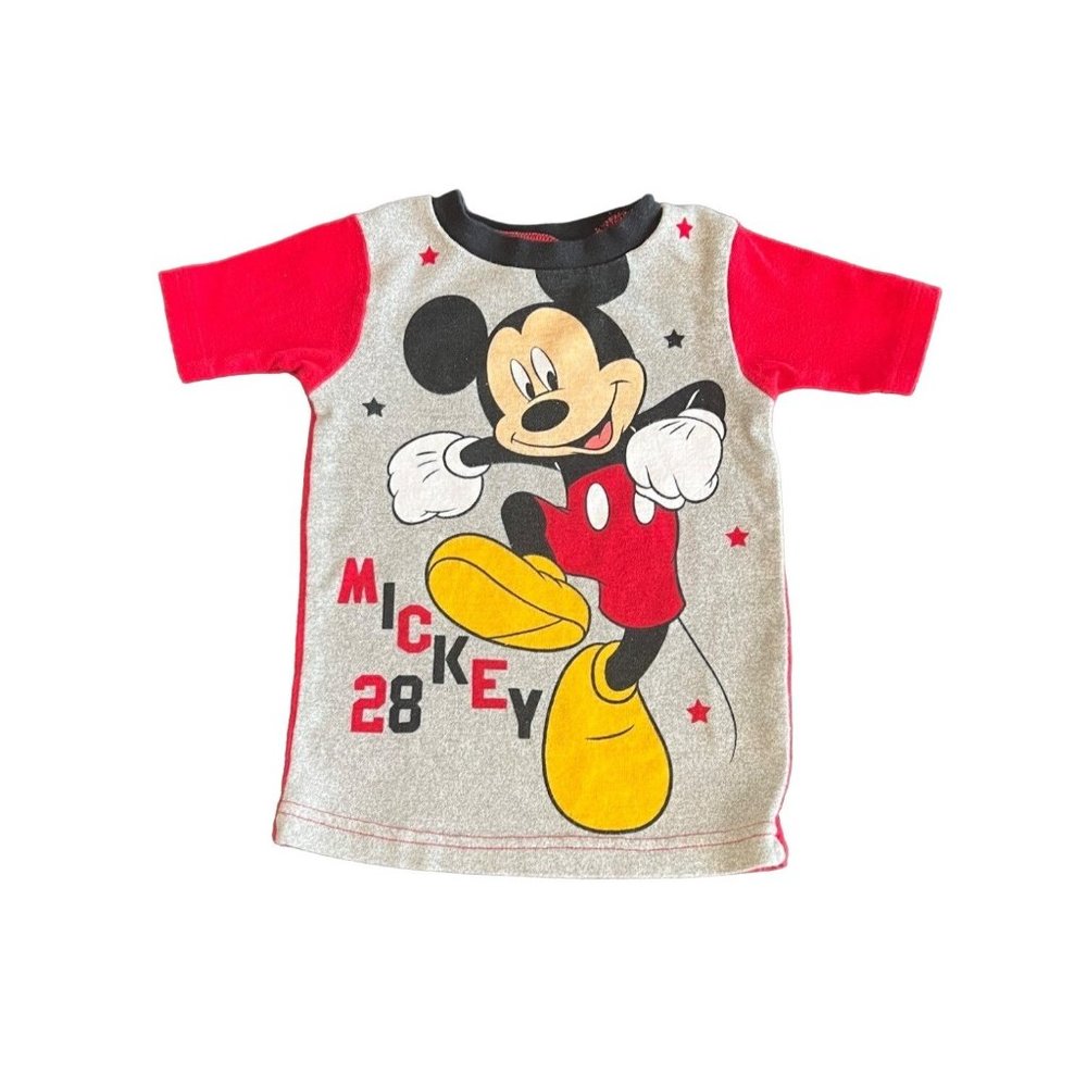Disney Mickey Mouse Red & Gray Short Sleeve Tee Shirt 5T